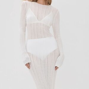 Lioness Sheer White Maxi Dress